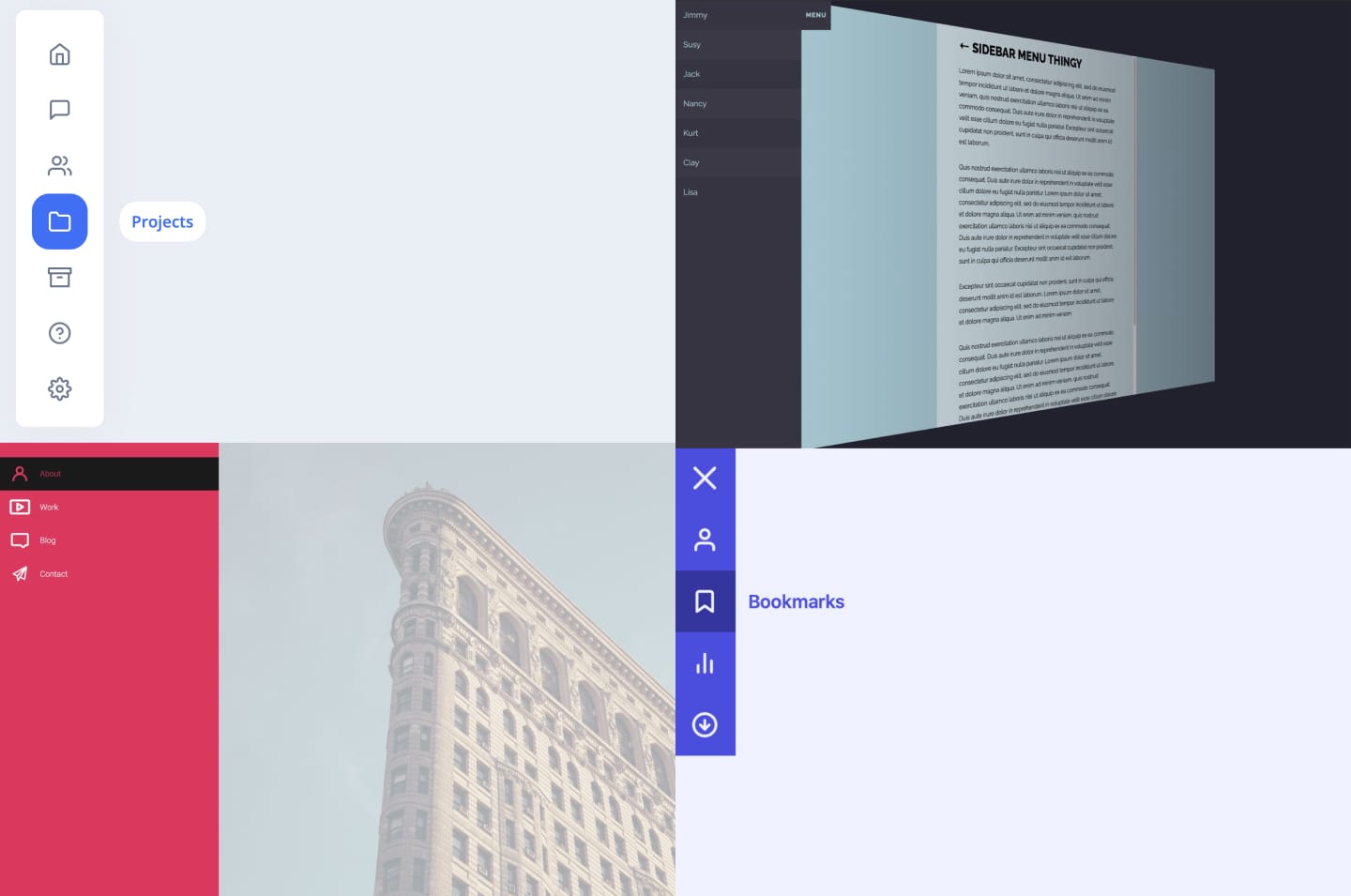 CSS sidebar menu examples