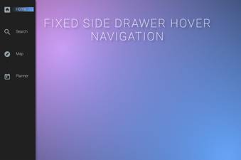 Fixed navigation menu with gradient hover effect