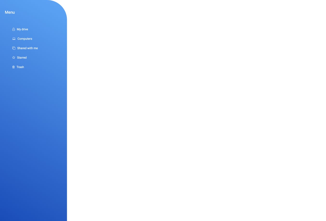 Modern fixed sidebar with rounded hover effect