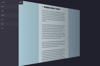 Sidebar menu 3D reveal