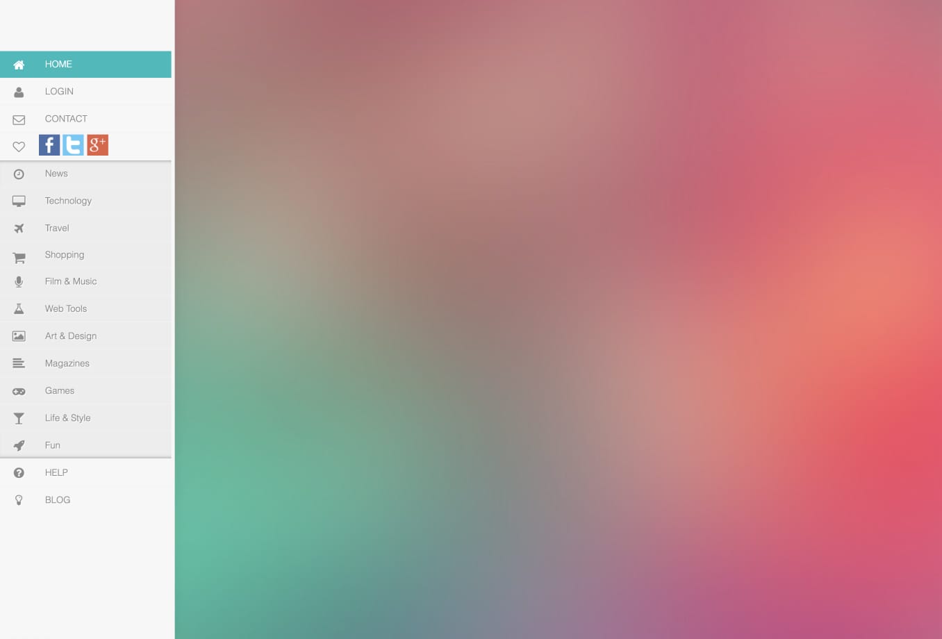 Pure CSS side sliding menu