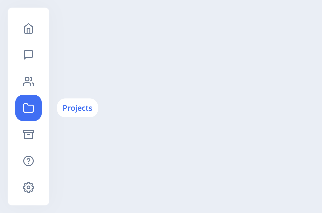 Vertical fixed navigation bar with gooey hover effect and revealing labels