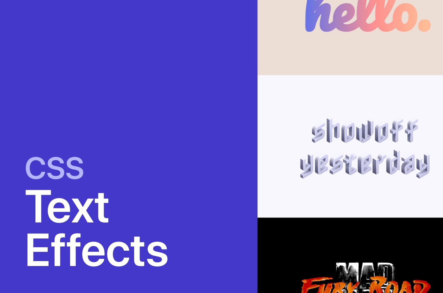 CSS text effect design examples