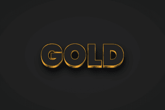 Golden metallic 3D text effect code fragment