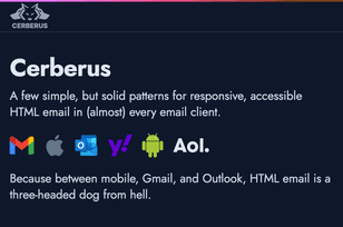 Cerberus email framework website