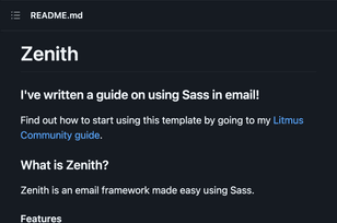 Zenith email framework website