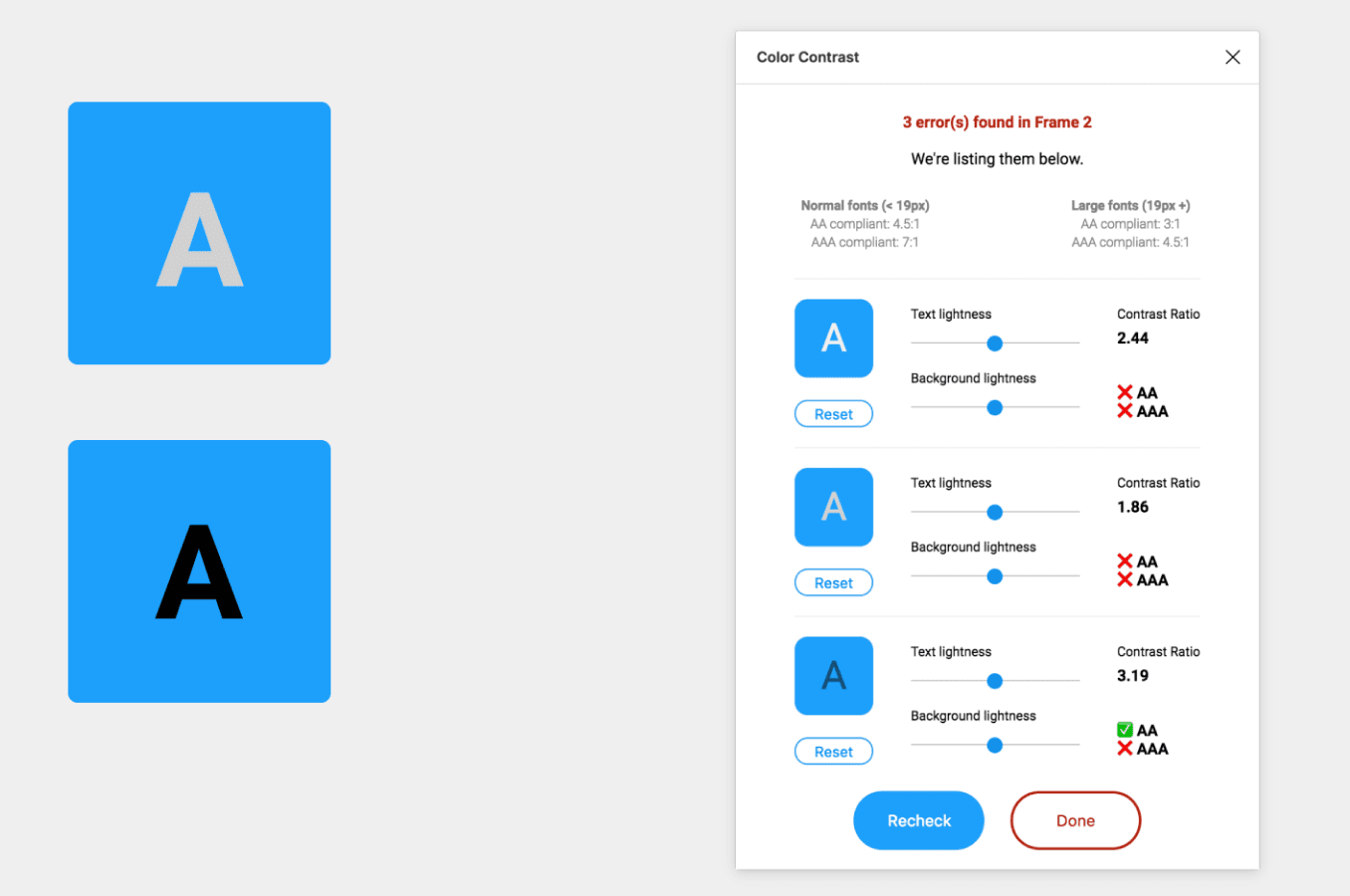 Color Contrast Checker Figma plugin