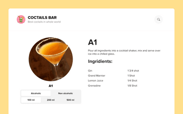 Coctails bar website screenshot