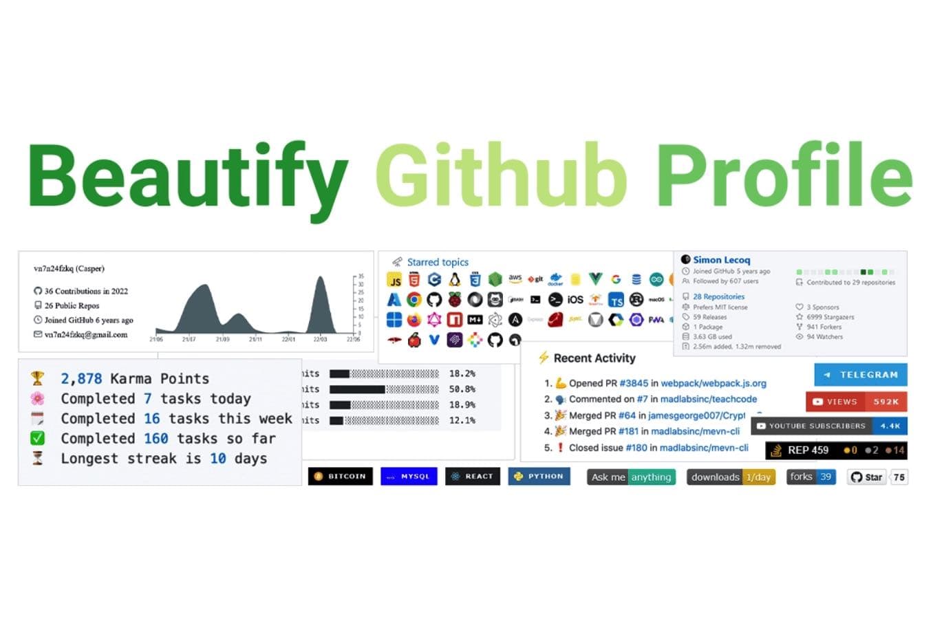 Beautify GitHub Profile tool