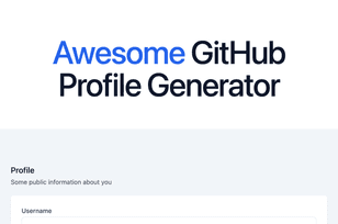GitHub profile generator tool