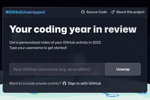GitHubUnwrapped 2023 Github tool