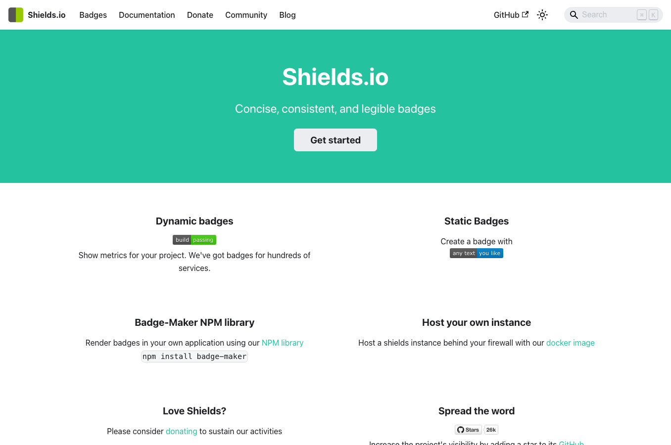 Shields.io badge generator
