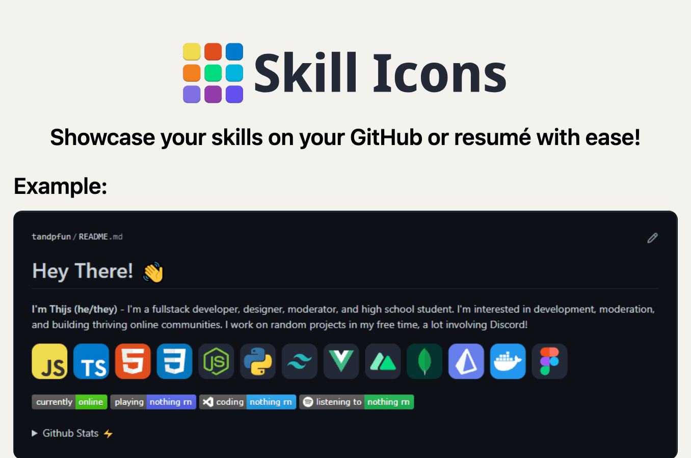 Skill Icons Github tool