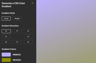 CSS color gradient generator website