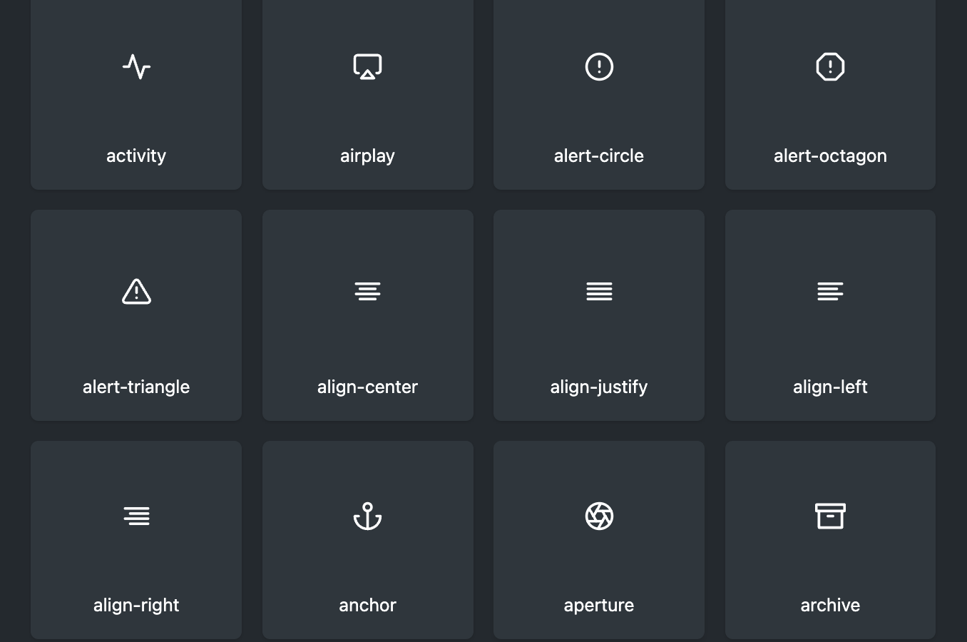 Feather Icons icon library