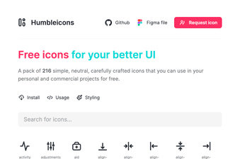 Humbleicons icon set website