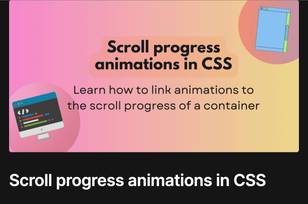 Scroll progress animations in CSS article