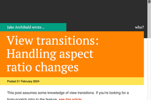 View transitions: Handling aspect ratio changes article