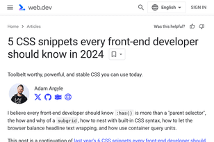 5 CSS snippets every frontend developer should know in 2024 article