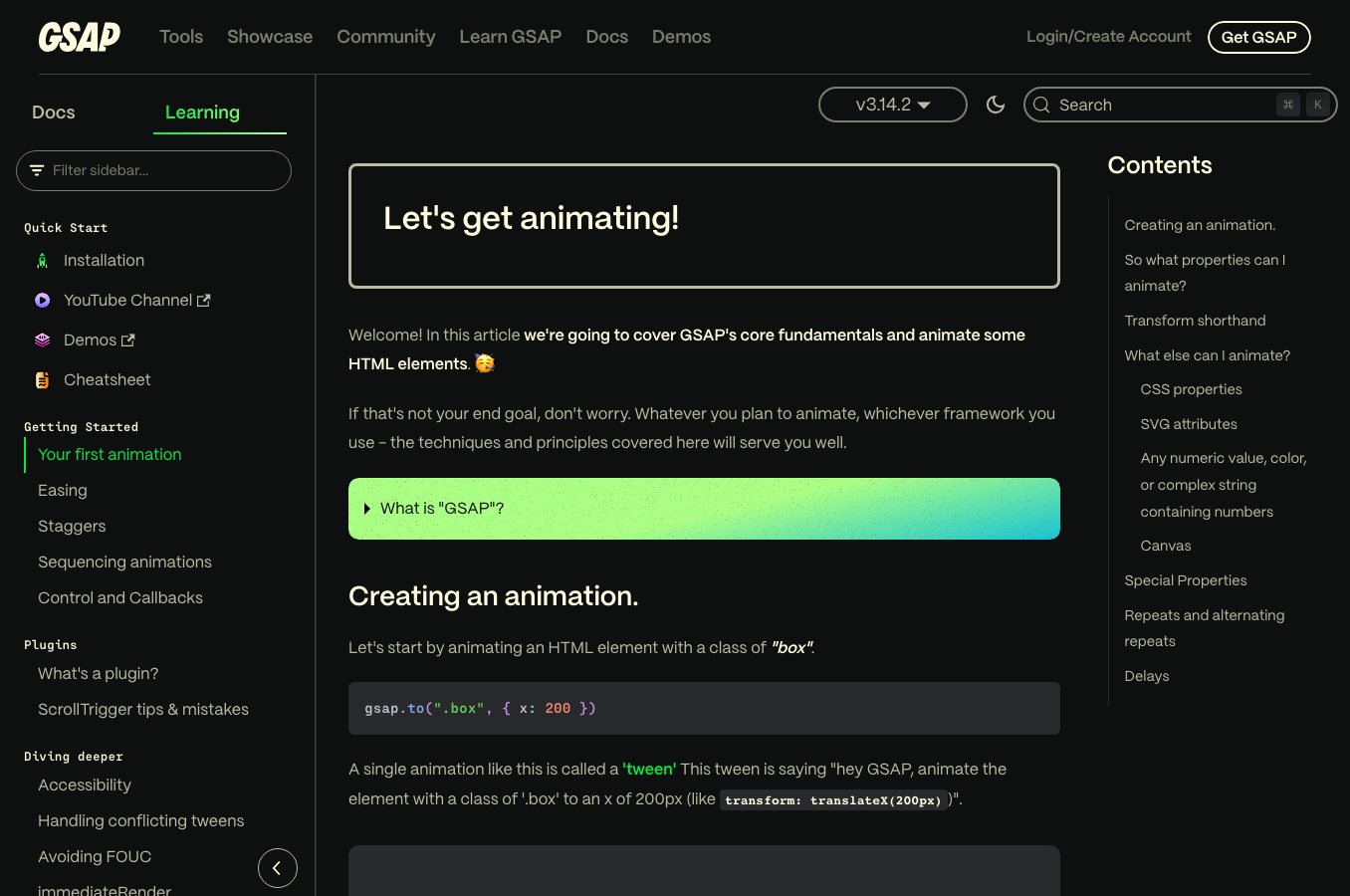 Best resources to learn web animation