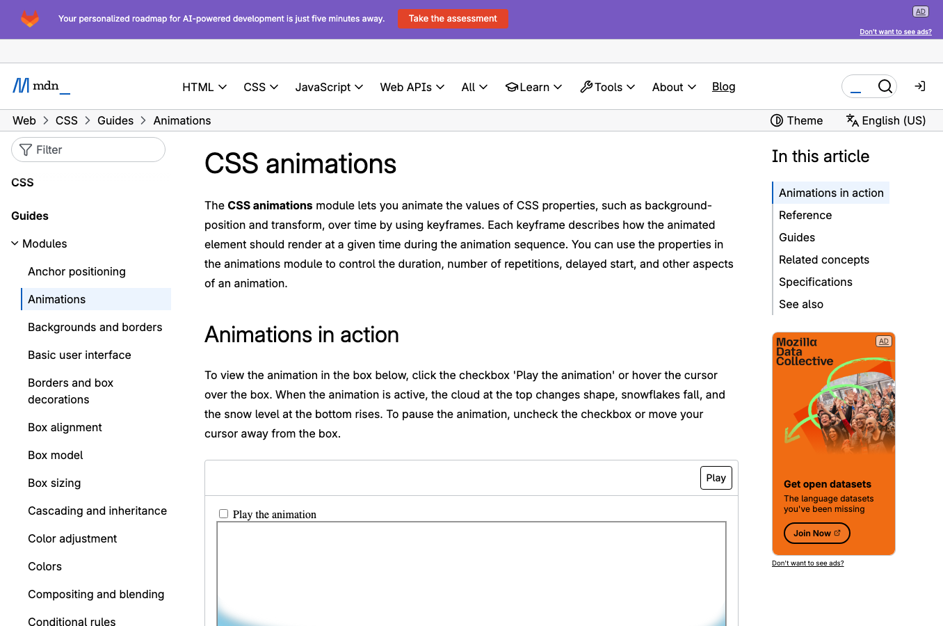 MDN CSS Animations