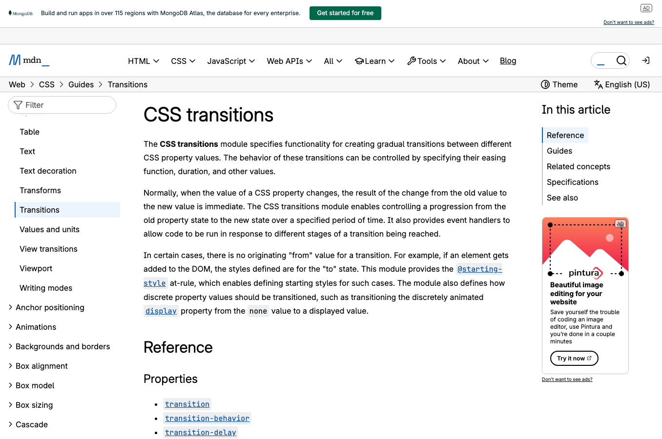 MDN CSS Transitions