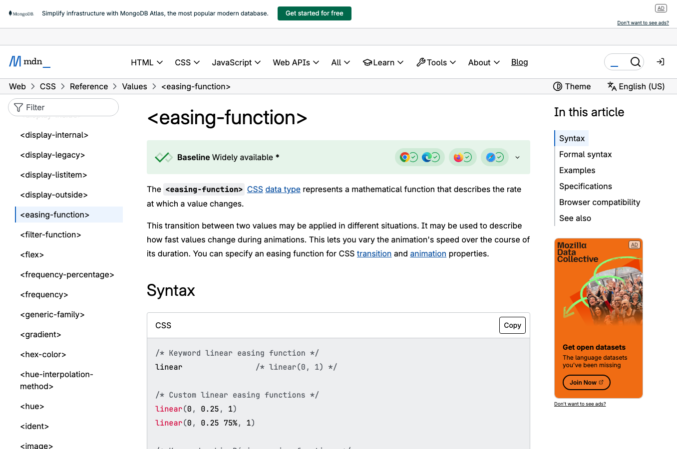 CSS Easing Functions MDN