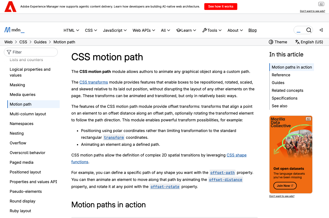 Motion path MDN