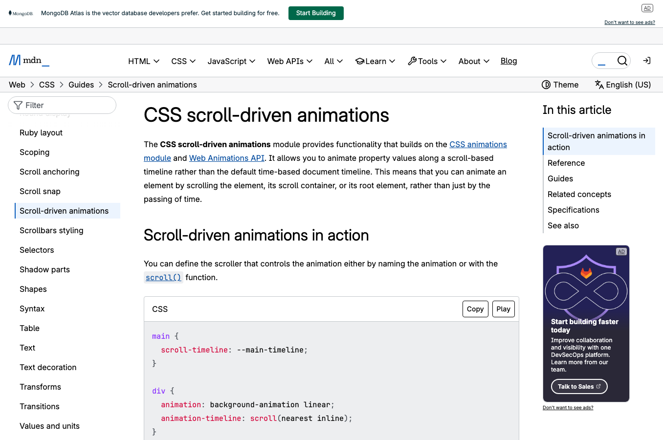 Scroll-driven animations MDN