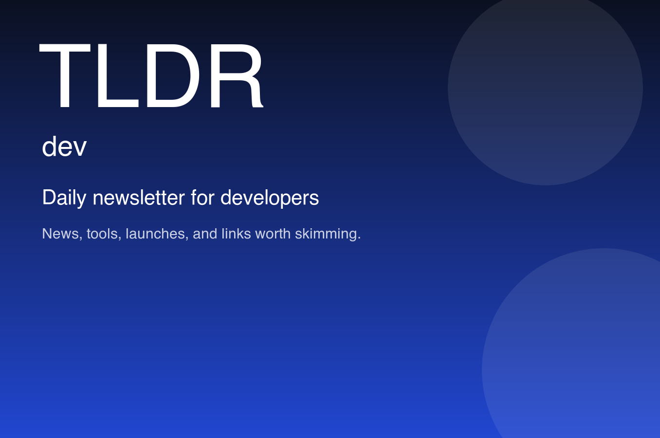 TLDR Dev newsletter