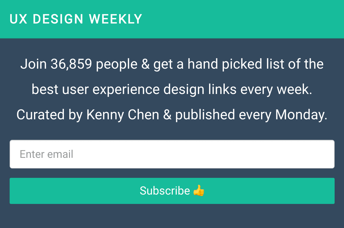 UX Design Weekly newsletter