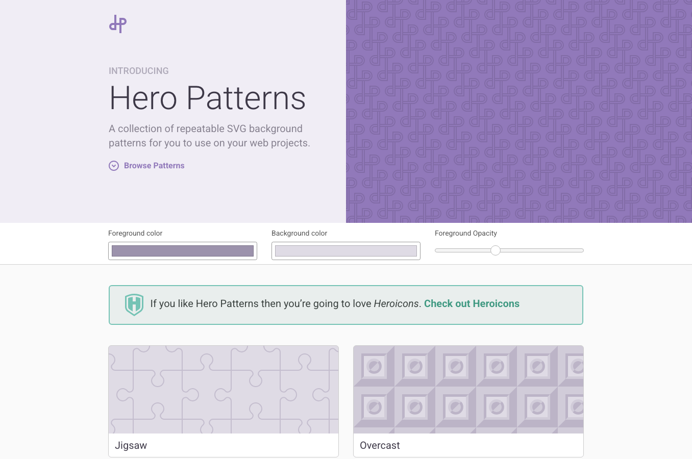 Hero Patterns generator