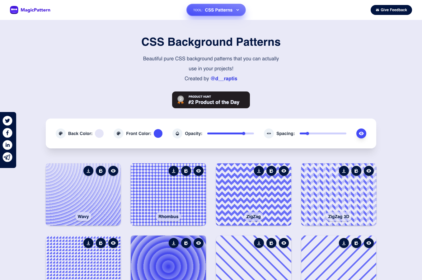 Magic Pattern CSS Backgrounds generator