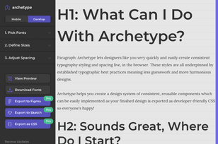 Archetype typography tool