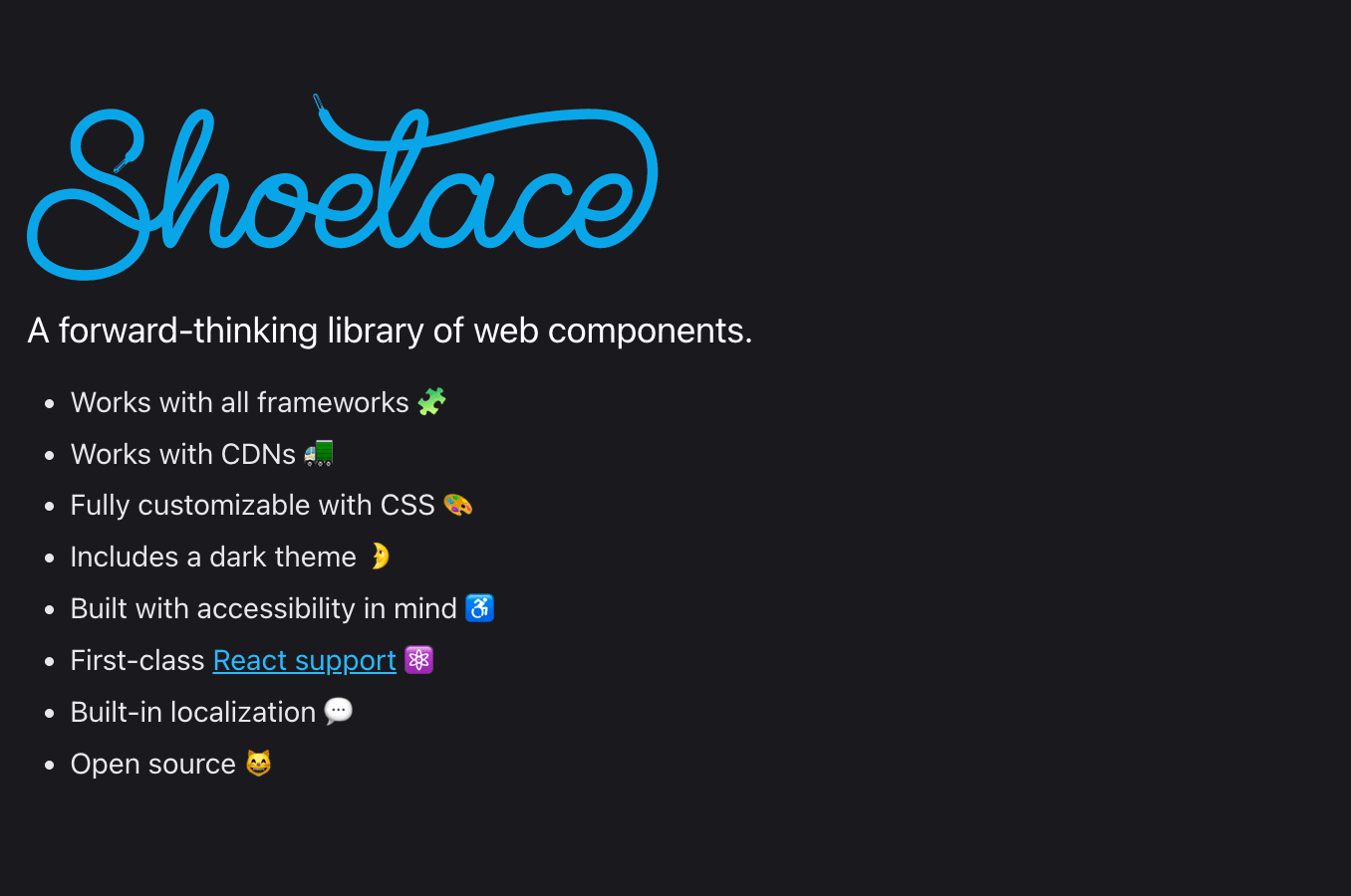 Shoelace component library