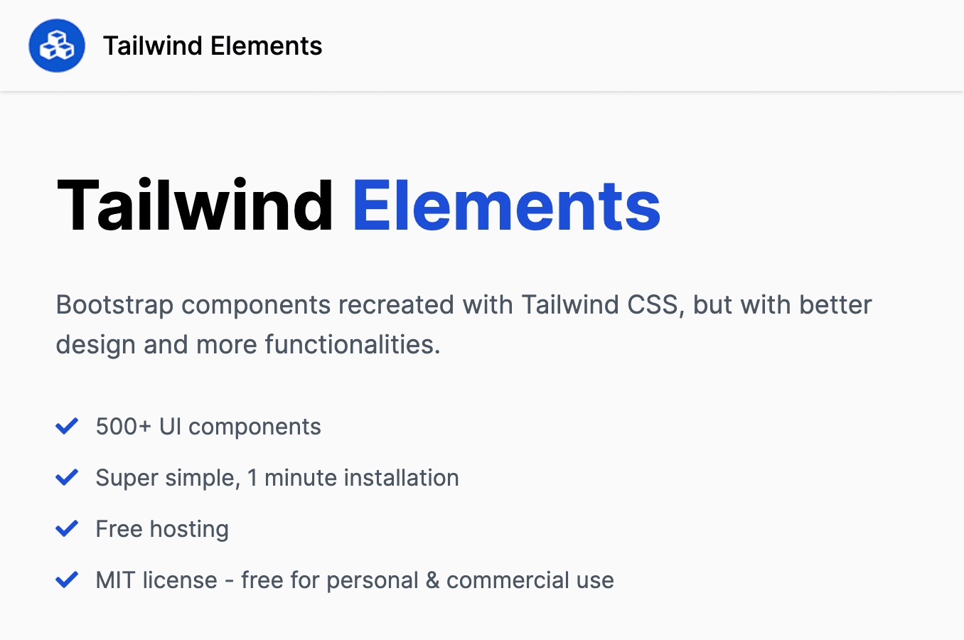 Tailwind Elements component library
