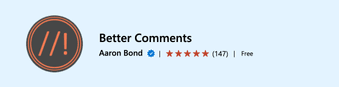 Better Comments Visual Studio Code extension
