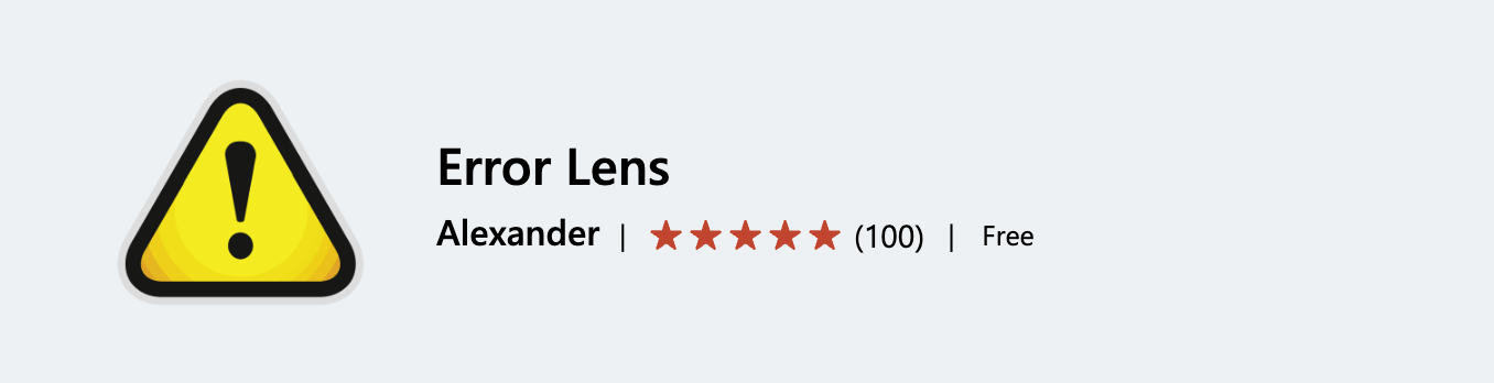 Error Lens Visual Studio Code extension
