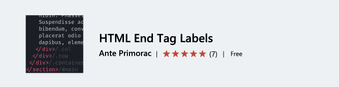 HTML end tag labels visual Studio Code extension