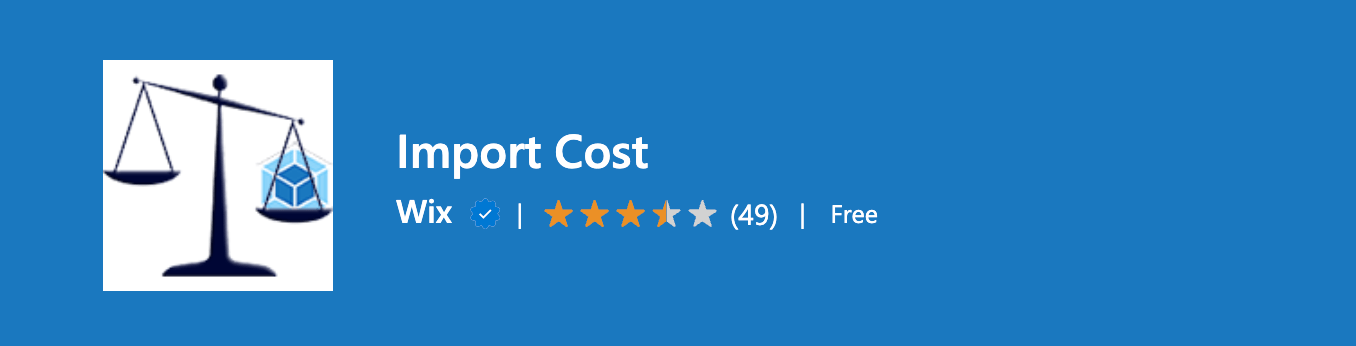 Import Cost Visual Studio Code extension
