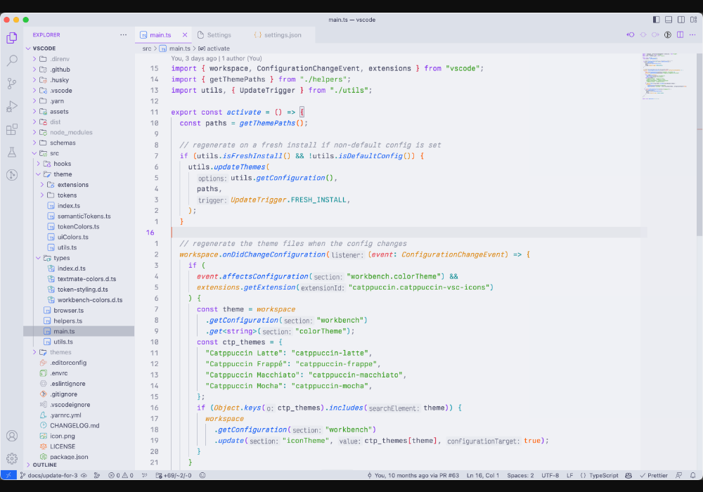 Catppuccin Visual Studio Code theme