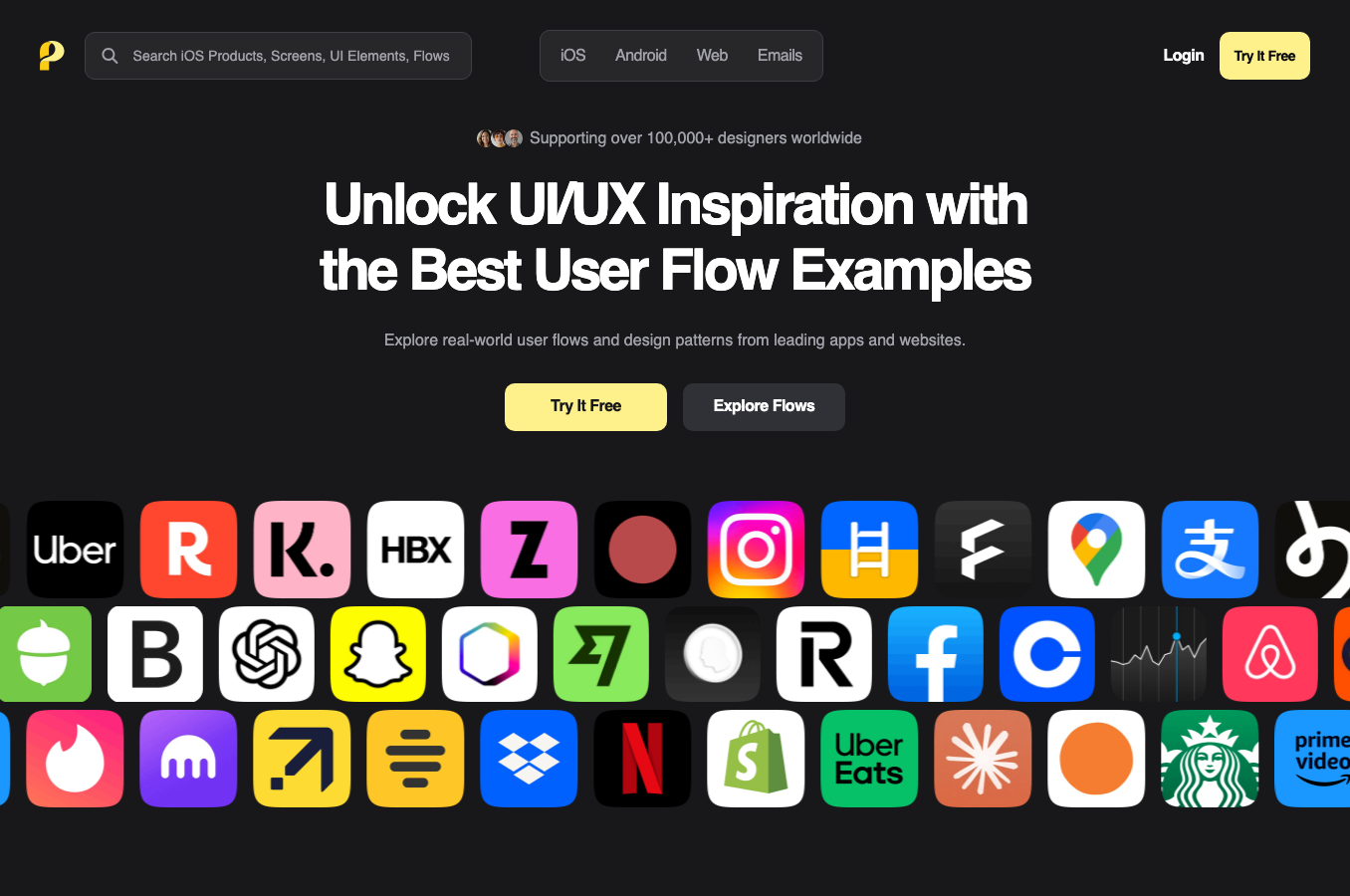 Page Flows web design inspiration