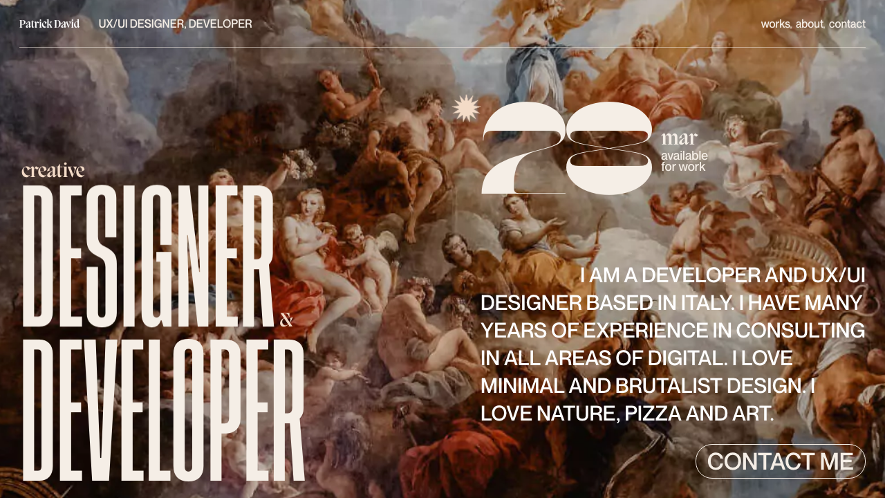 Patrick David website creative portfolio